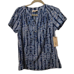NWT Dana Buchman Blue Blouse Size Small